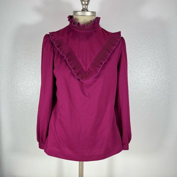 Vintage Graff Long Sleeve, Mock Neck Pullover Blouse Women's Top - Picture 2 of 10